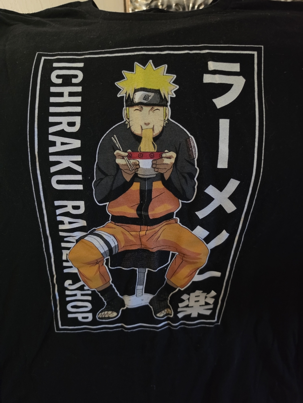 Black Graphic Naruto Ichiraku Ramen Shop T-Shirt - Picture 2 of 3